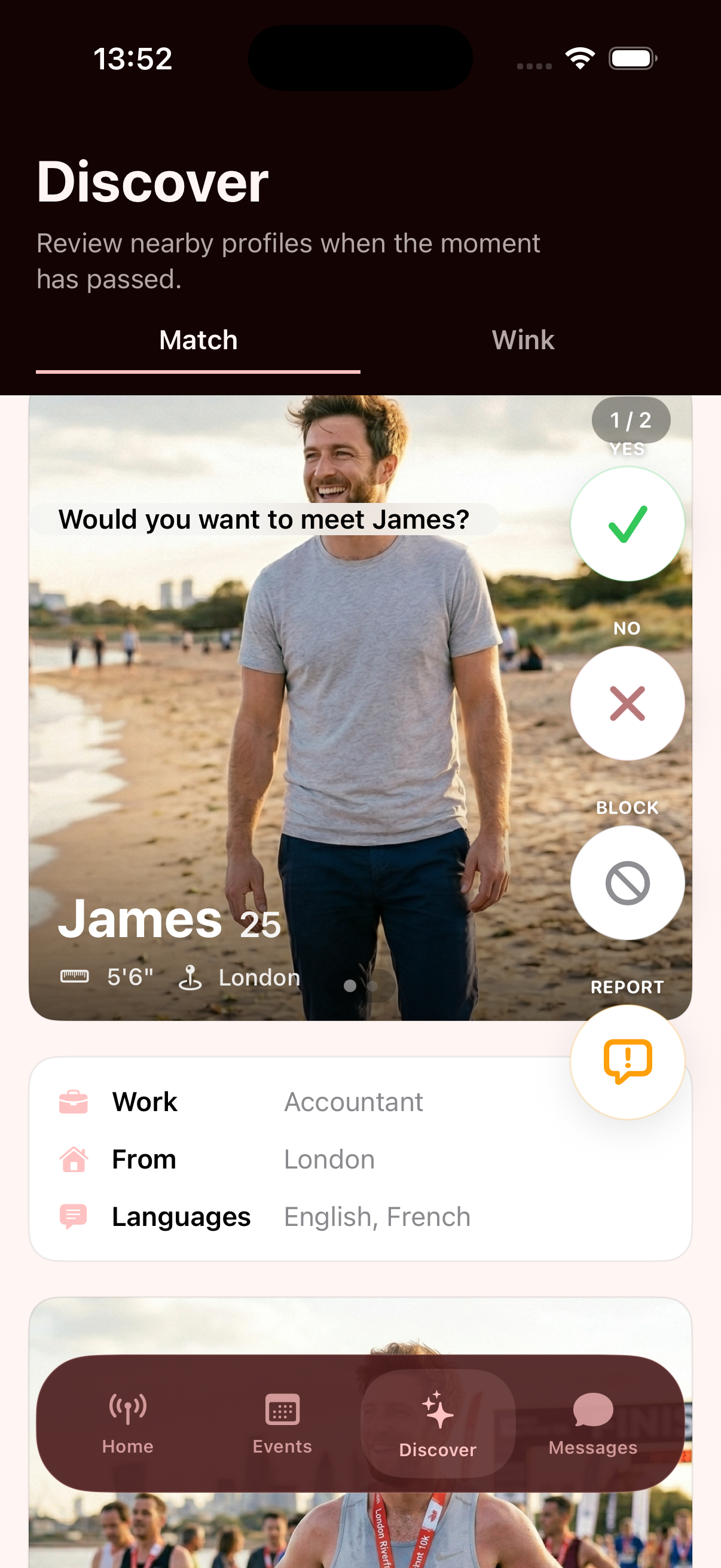Rome review screen showing nearby encounters.